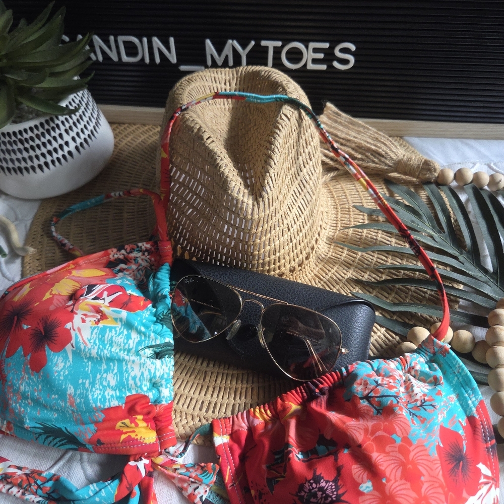 Panama Ratan Paper Straw Hat Adjustable Band Wide Brim for coverage
